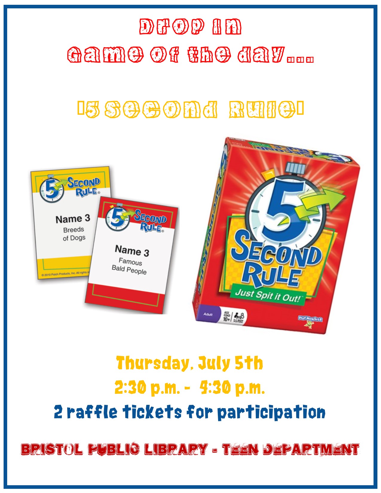 Game Night: 5 Second Rule - Bristol Public Library