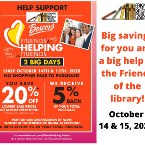 Friends of the Library Boscov's Fundraiser 2020 - Thumbnail