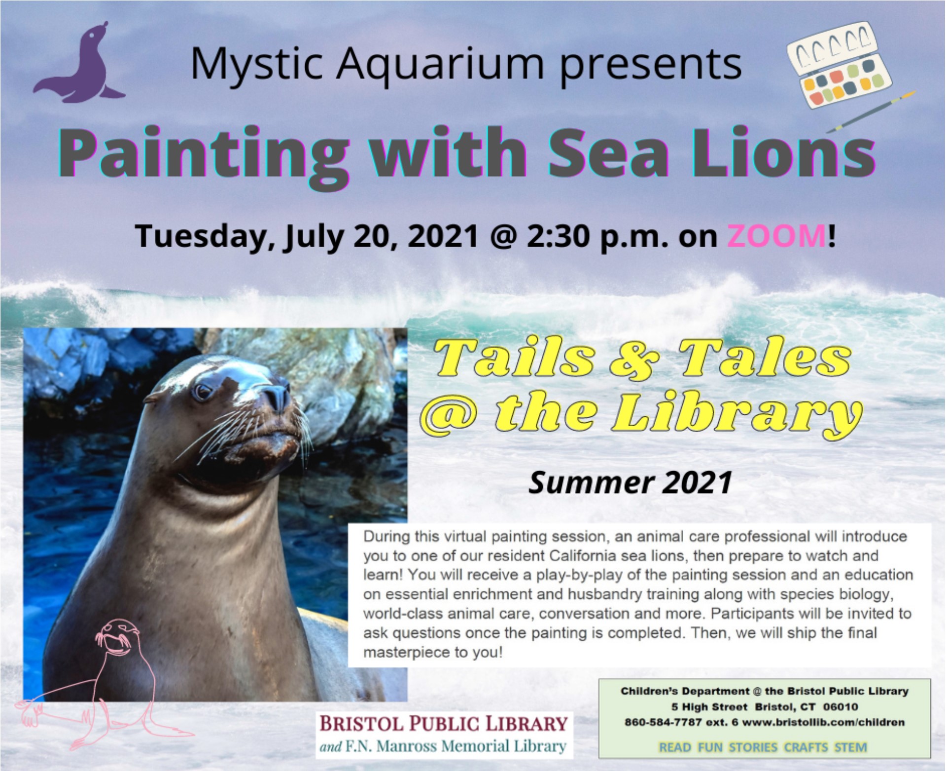 Mystic Aquarium Painting with Sea Lions_Updated_C1 - Bristol Public Library