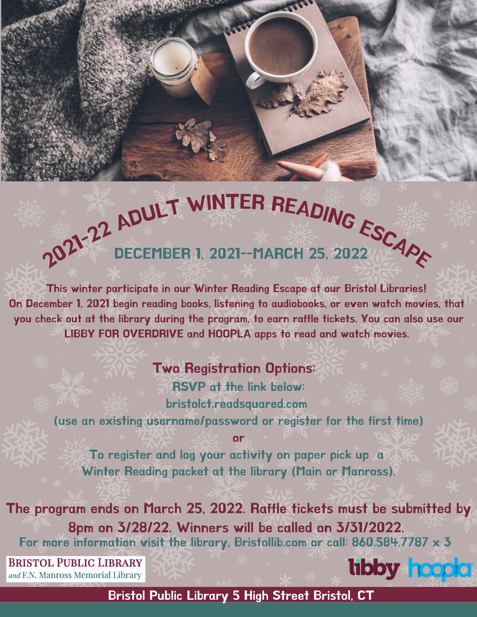 Escape with Adult Winter Reading, Starting December 1st.! - Bristol Public  Library