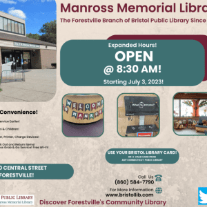 Manross Library Open Earlier All Week! - Thumbnail