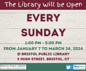 Winter Sunday Hours Schedule Announced at Bristol Public Library - Thumbnail