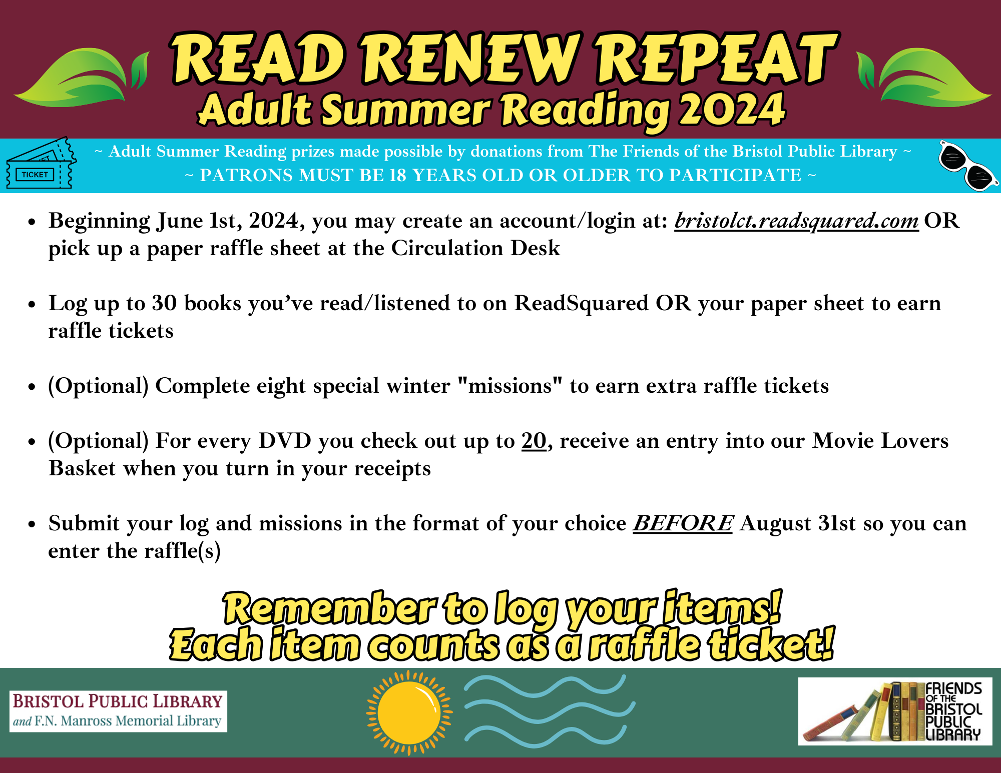 Adult Summer Reading Starts June 1st! - Bristol Public Library