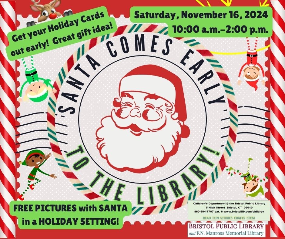 Santa Comes EARLY to the Library! - Poster