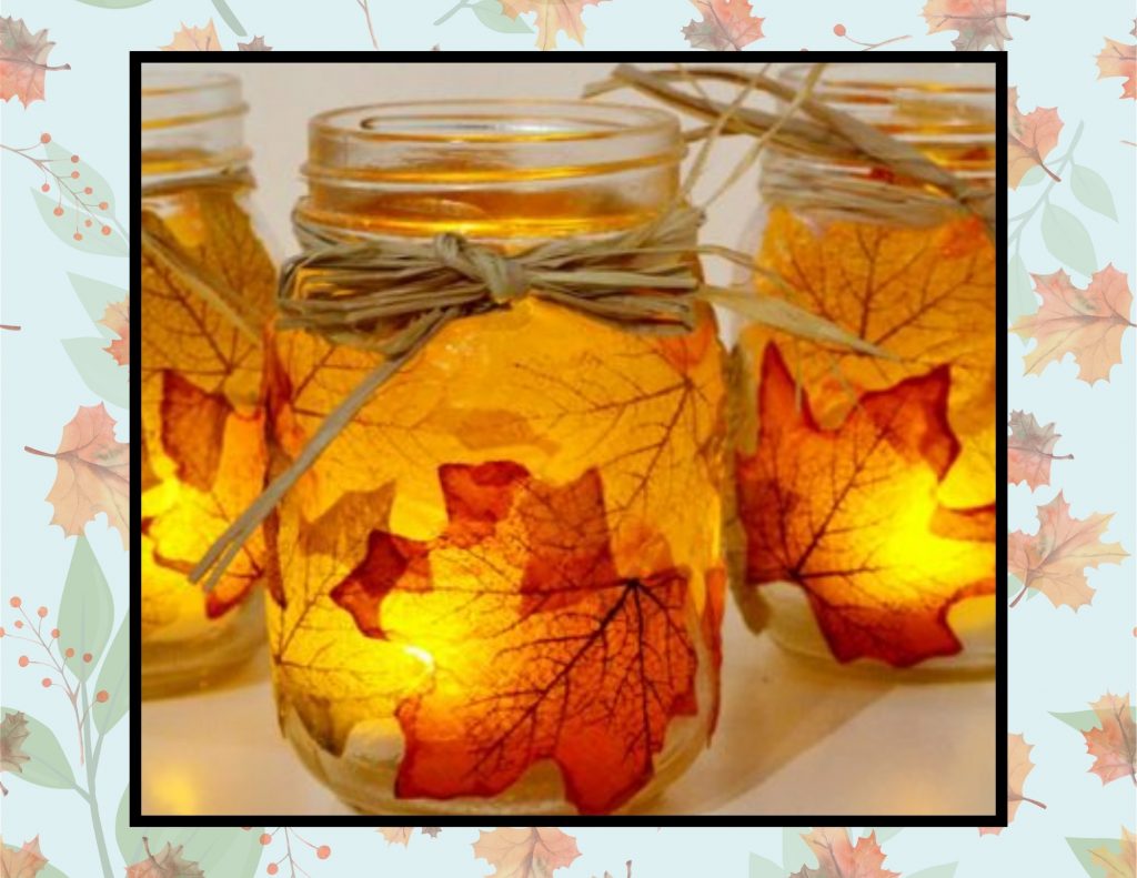 Picture - Ladies Night: Fall Decoupage Jar Lantern