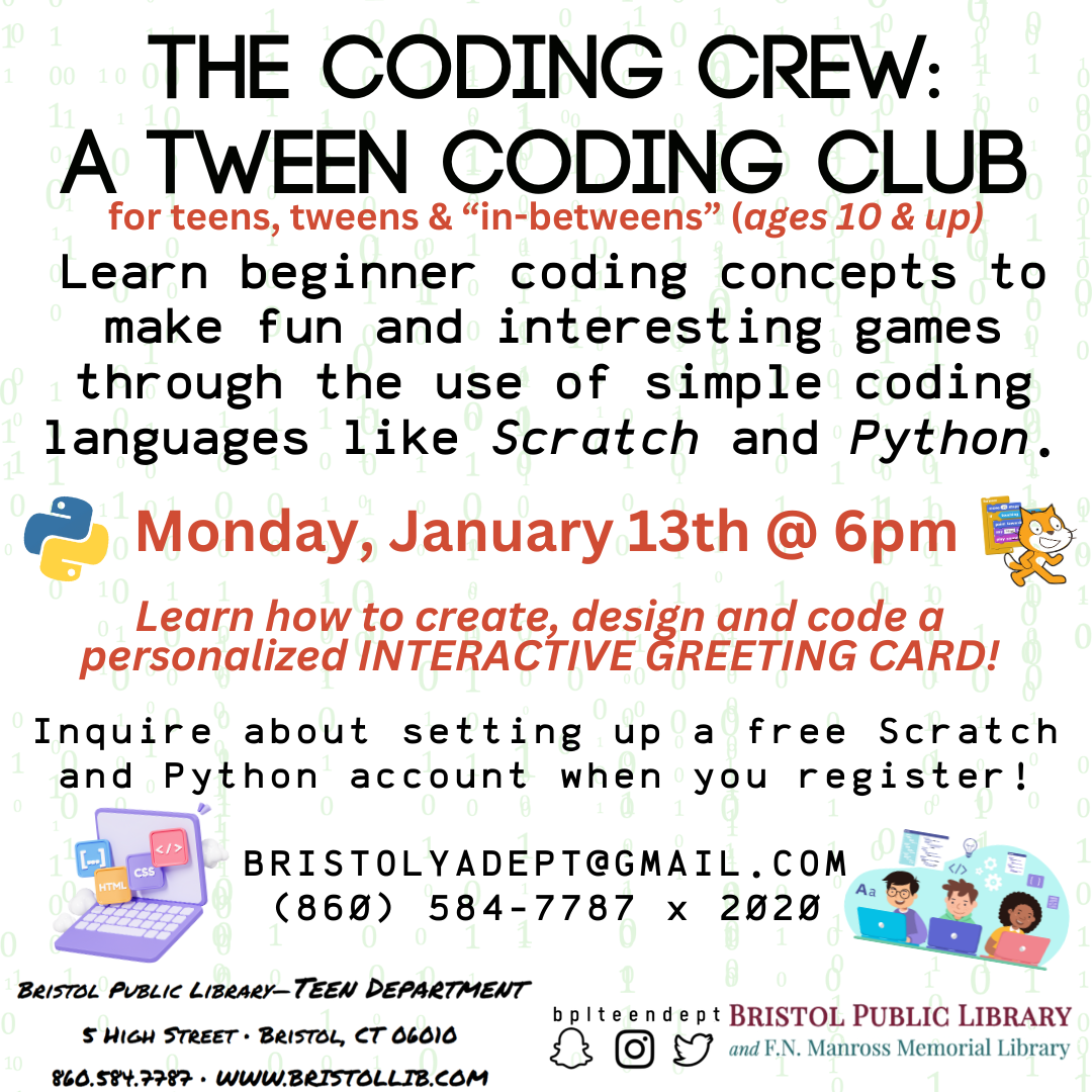 Graphic of coding language and electronic devices in the background and program details in the foreground