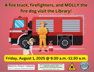 Fire Truck, Firefighters, and a FIRE DOG visit the Library! - Thumbnail