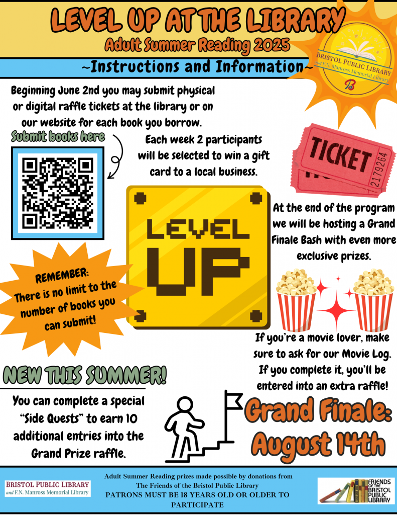 Summer Reading Instruction sheet.