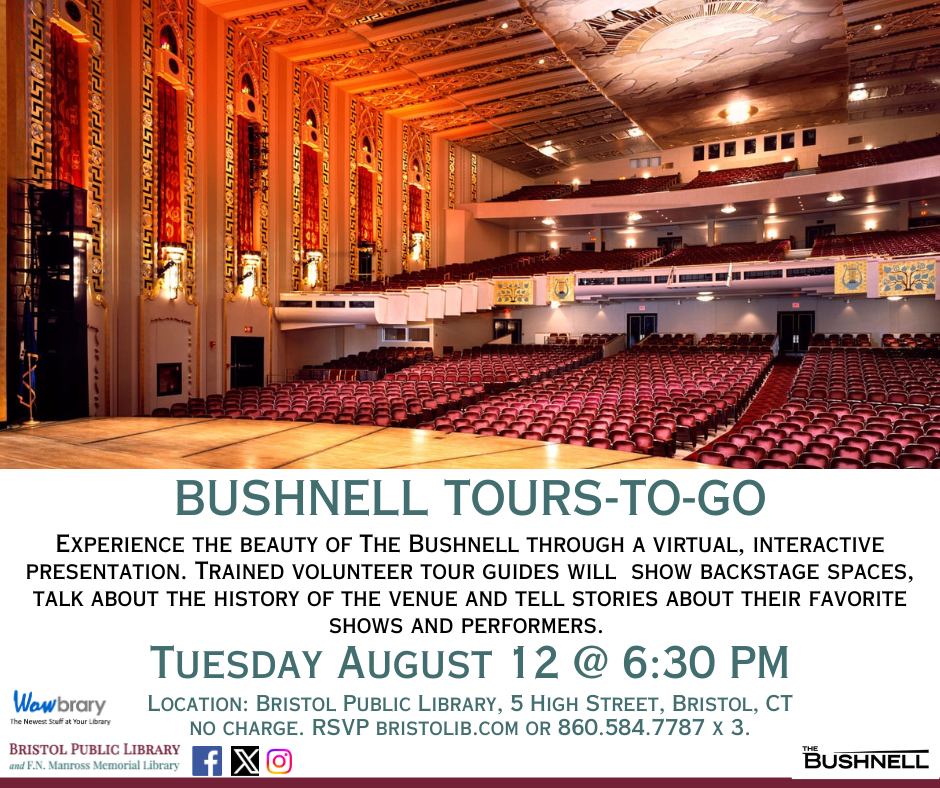 Color image of inside of Bushnell Theater from stage facing seating.