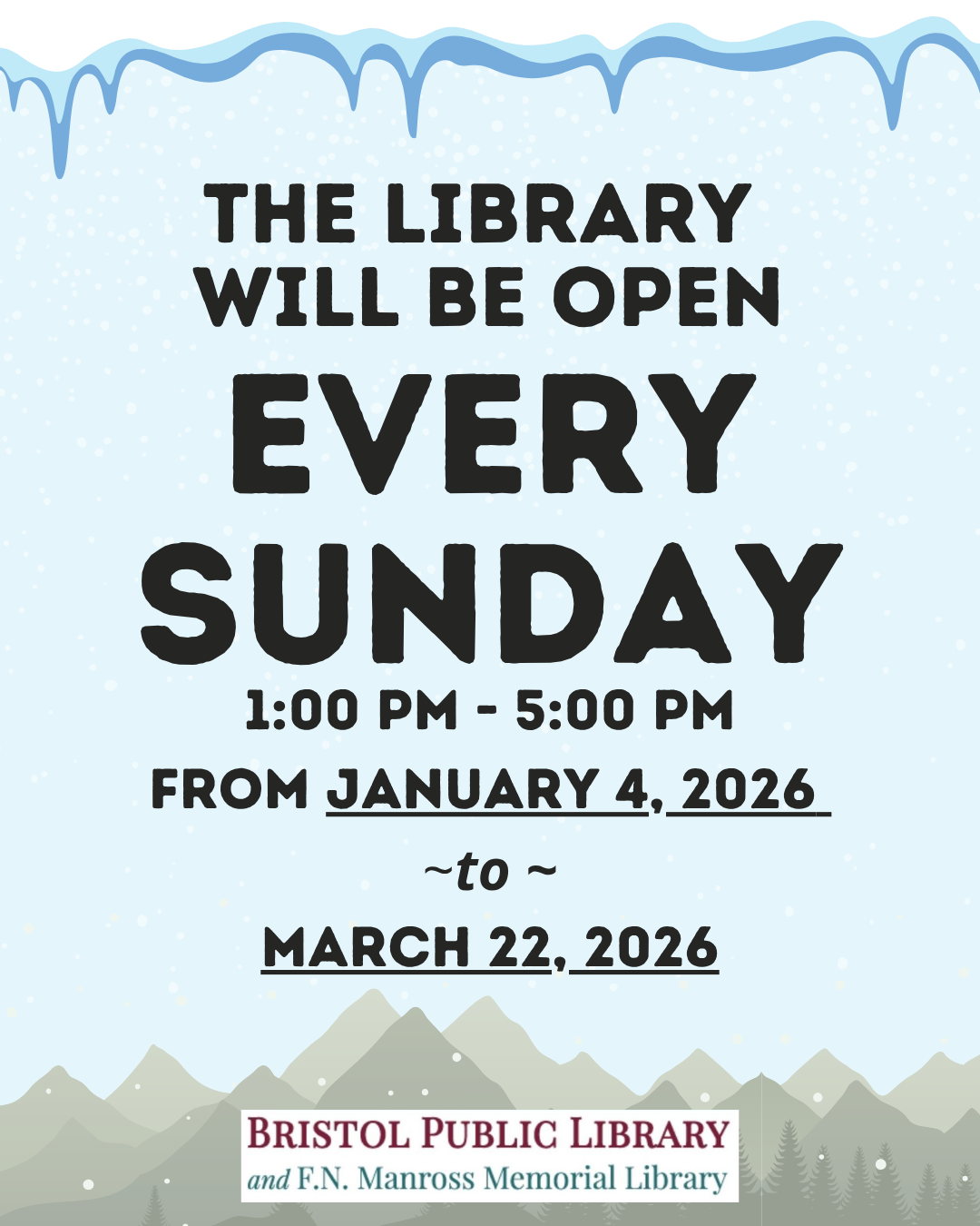 Thumbnail - Sunday Hours Coming in January!