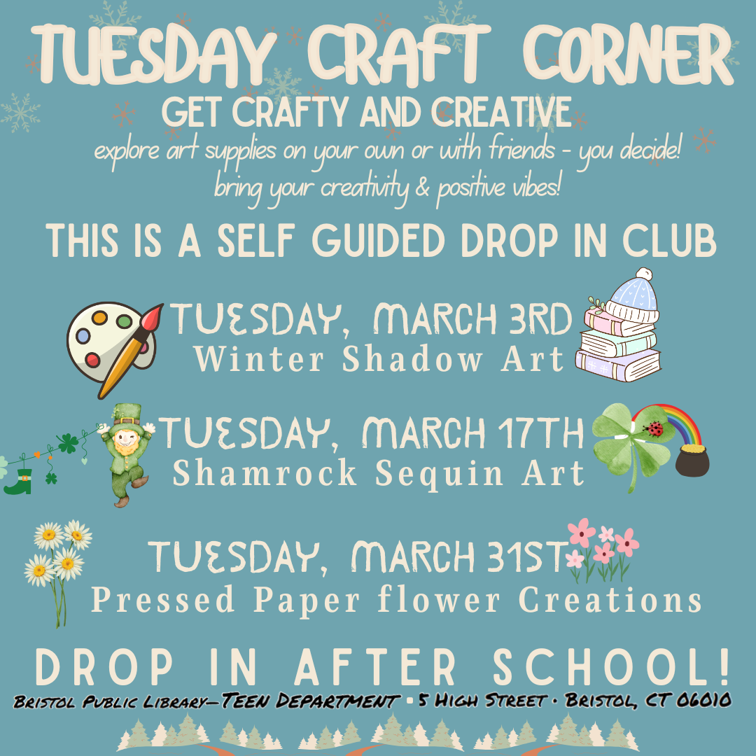 Banner - Tuesday Craft Corner: A SELF GUIDED CRAFT CLUB
