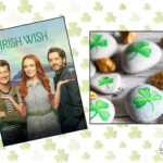 A cover photo of the movie showing Lindsay Lohan and two men, along with shamrock-painted rocks.