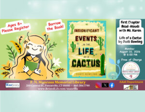 A girl hugging a book and the book cover of Life of a Cactus.