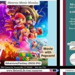 A movie pic showing the Mario Brothers and other characters.