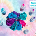 A tie-dye background with a tie-dye project.