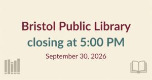 Main Library Closing at 5:00 PM September 30th. for Author Event - Thumbnail