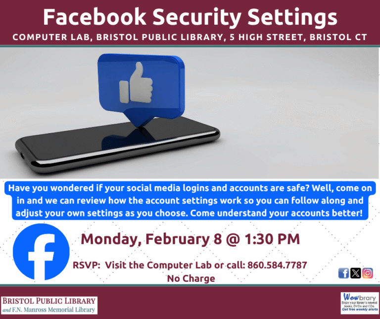 Settings In Computer Computer Lab: Facebook Security Settings - Bristol Public Library