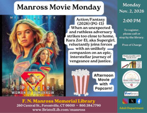 A flyer of the movie cover showing Supergirl, along with free popcorn.
