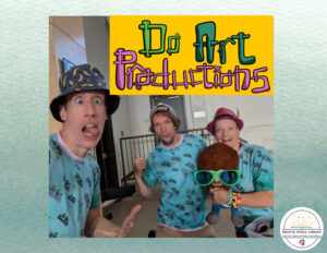 Three silly actors making faces.