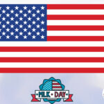 An American flag and an MLK Day banner