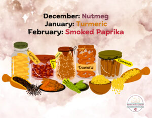 Jars of various spices.