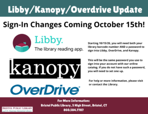 Library Card Barcode Number AND Password To Be Required for OverDrive, Libby and Kanopy - Thumbnail